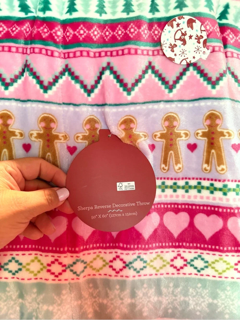 🦋Sugarplum Dreams kid’s Sherpa Reverse Decorative Throw Christmas blanket  50x60